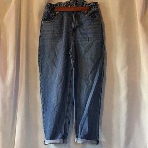 Vigoss Janis Baggy jeans stretchy waist cuffed style size 30 like new mom jeans